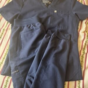 Fabletics Navy Blue Scrub Set